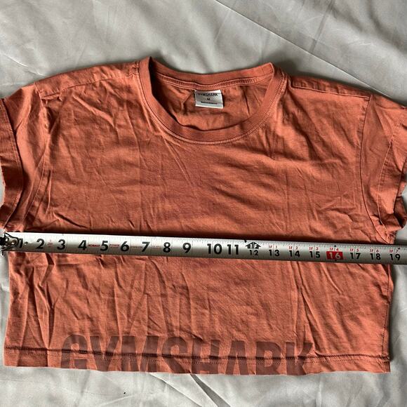 Gym Shark Rust, Short Sleeve, Cropped, Cuffed Sleeves, Graphic T-Shirt-M - Picture 6 of 7